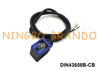 DIN43650B IP67 Wodoodporne złącze cewki elektromagnetycznej z formowanym kablem z diodą LED
