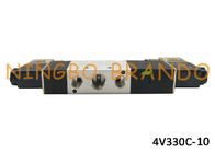 AC220V DC24V 3/8 &quot;Pneumatyczny zawór elektromagnetyczny 5/3 Way 4V330C-10 Z aluminiowym korpusem do automatyki