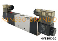 AC220V DC24V 3/8 &quot;Pneumatyczny zawór elektromagnetyczny 5/3 Way 4V330C-10 Z aluminiowym korpusem do automatyki