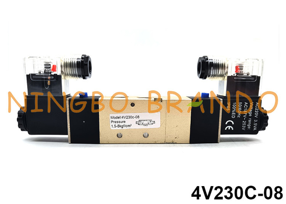 4V230C-08 Pneumatyczny zawór elektromagnetyczny typu Airtac 5/3 Way 24VDC 220VAC