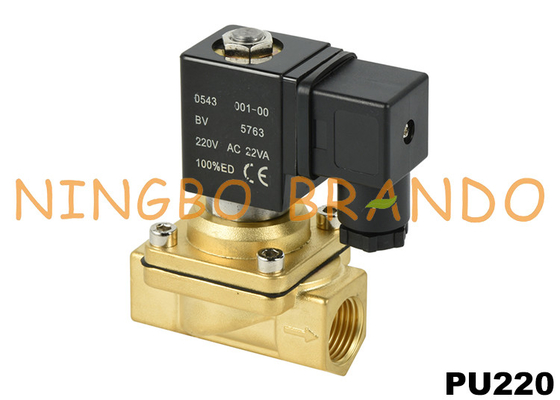 1/8 ''PU220-01 1/4'' PU220-02 mosiężny zawór elektromagnetyczny do wody 220V AC 24V DC