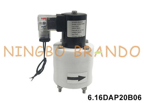 3/4' PTFE przeciwkorozyjny zawór magnetyczny odporny na kwas, alkalie i chemikalia 24V 110V 220V