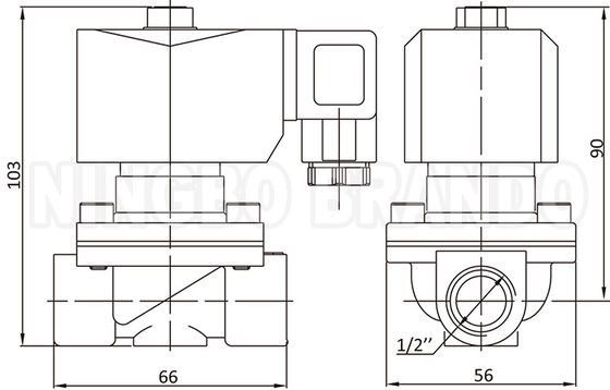 2W160-15 1/2'' 2 Way NC Brass Solenoid Valve z cewką IP65 24V 220V