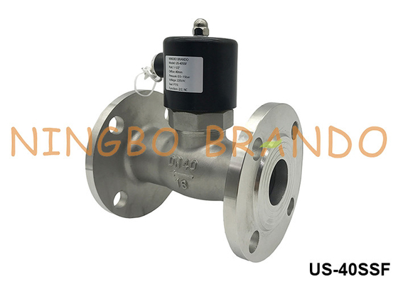 DN40 Flanged Steam Hot Water Solenoid Valve ze stali nierdzewnej 1,5'' 24V 110V 220V