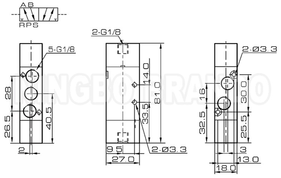 4A120-06 Pneumatyczny zawór pilotażowy typu Airtac 5/2 Way Double Control