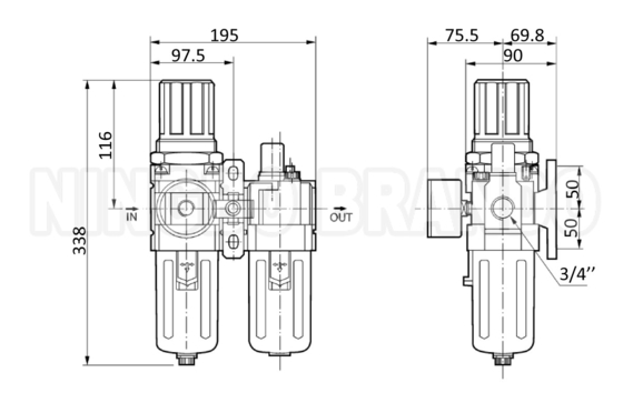 AC5010-06 AC5010-10 SMC Typ Pneumatyczny filtr powietrza F.R.L.