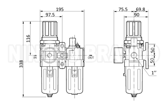 AC5010-06 AC5010-10 SMC Typ Pneumatyczny filtr powietrza F.R.L.