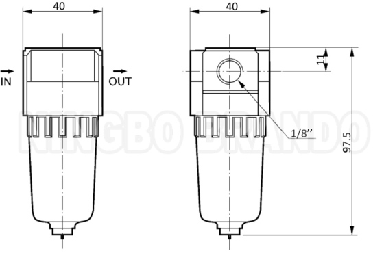 SMC Typ 1/8' AF2000-01 1/4' AF2000-02 Filtr powietrza pneumatycznego