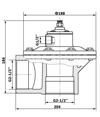 BFEC MF-Z-62S 2-1/2'' Prawy kąt zaworu pilota zdalnego dla filtra workowego
