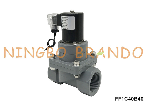 1-1/2' DN40 Zawór magnetyczny CPVC przeciw korozji dla kwasu chemicznego 220V 24V