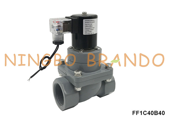 1-1/2' DN40 Zawór magnetyczny CPVC przeciw korozji dla kwasu chemicznego 220V 24V