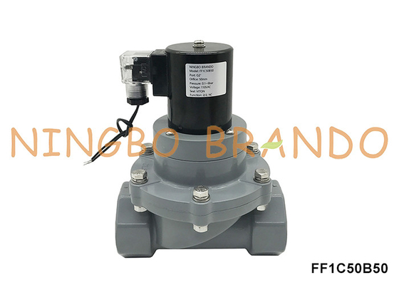 2' DN50 przeciwkorozyjny zawór magnetyczny CPVC dla kwasu chemicznego 24V 220V