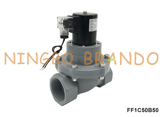 2' DN50 przeciwkorozyjny zawór magnetyczny CPVC dla kwasu chemicznego 24V 220V