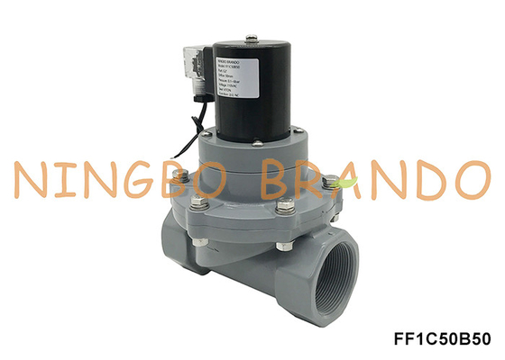 2' DN50 przeciwkorozyjny zawór magnetyczny CPVC dla kwasu chemicznego 24V 220V