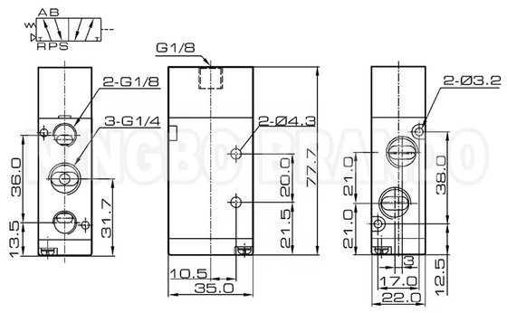 4A210-08 1/4'' pneumatyczny zawór pilotowy ze stopu aluminium
