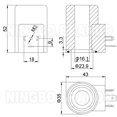 16mm Otwór 52mm Wysokość Hydrauliczne walcowanie solenoidowe 33W 12V 24V