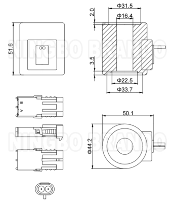 HydraForce Typ 6359412 Hydraulic Solenoid Coil dla koparki 12VDC 24VDC