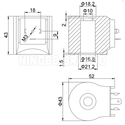 Cewka zaworu elektromagnetycznego CEME Typ B12 C57 12VDC 24VDC 110VAC 220VAC