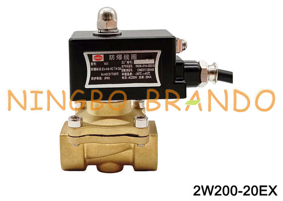 3/4 '' Mosiężny przeciwwybuchowy zawór elektromagnetyczny wody 12 V 24 V 110 V 220 V