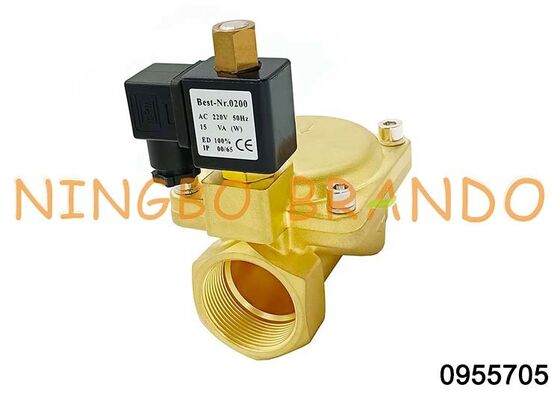 0955705 1.5'' 2 Way Brass Solenoid Valve Normally Open 24V 110V 220V