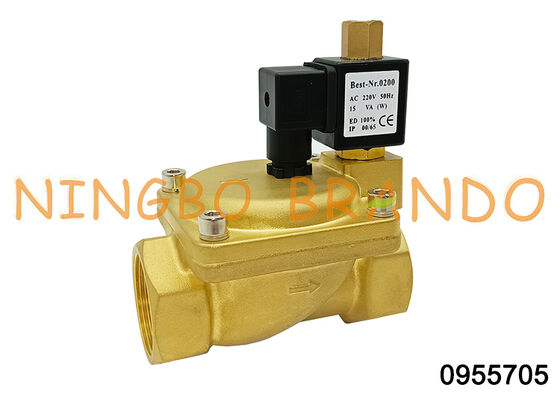 0955705 1.5'' 2 Way Brass Solenoid Valve Normally Open 24V 110V 220V