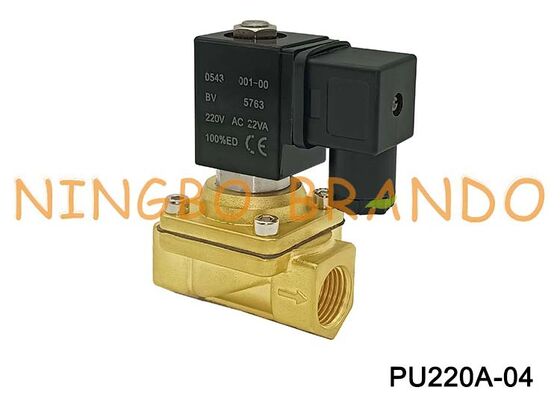 PU220A-04 1/2'' Shako typ 2/2-drożny mosiężny zawór elektromagnetyczny 24V 110V 220V