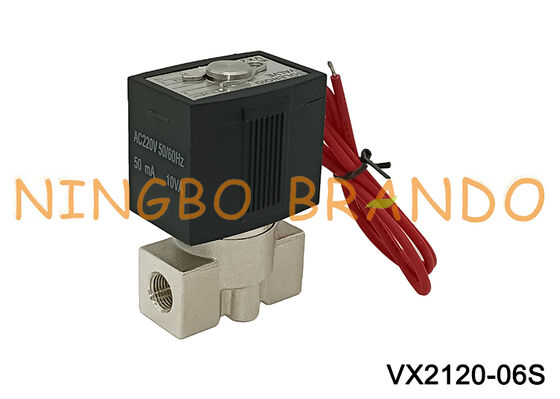 Typ SMC Vx2120 1/4 '' 2/2-drogowy zawór elektromagnetyczny ze stali nierdzewnej 220 V 24 V