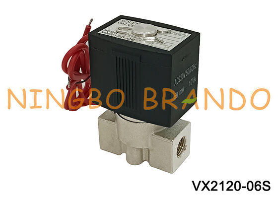 Typ SMC Vx2120 1/4 '' 2/2-drogowy zawór elektromagnetyczny ze stali nierdzewnej 220 V 24 V