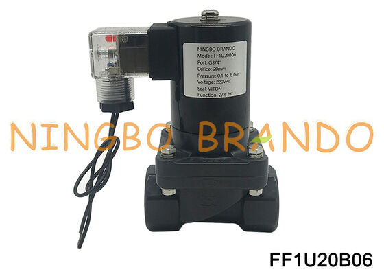 Elektryczny zawór elektromagnetyczny UPVC, chemiczny, antykorozyjny, 3/4'' DN20