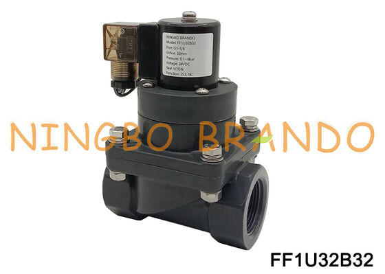 Elektryczny zawór elektromagnetyczny 1-1/4'' UPVC, chemiczny, antykorozyjny, DN32