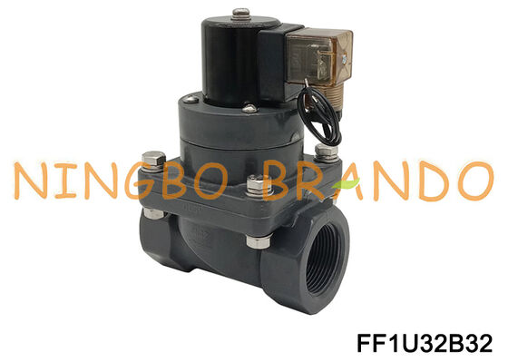 Elektryczny zawór elektromagnetyczny 1-1/4'' UPVC, chemiczny, antykorozyjny, DN32