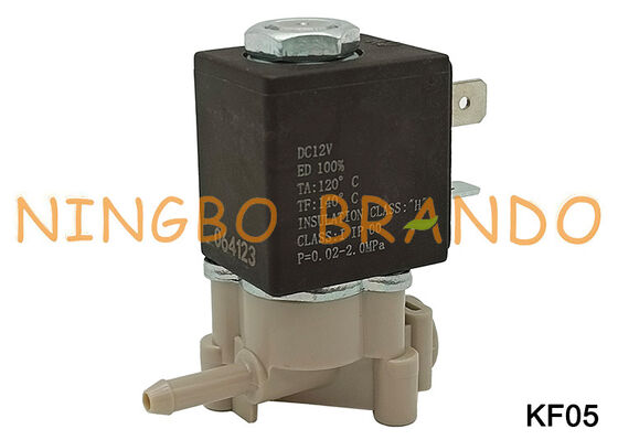 2-drogowy normalnie zamknięty nylonowy plastikowy zawór elektromagnetyczny wody 1/8 '' DC12V KF05