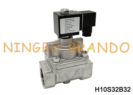 DN32 1-1/4'' 6 to 80 bar High Pressure Stainless Steel Solenoid Valve 24V 220V