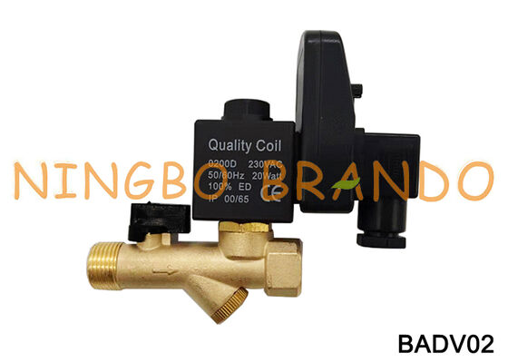COMBO Auto Drain Valve for Air Compressor 1/2 Inch Timer-Controlled Condensate Drain