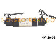 AirTAC Typ 5/2 Way 1/8 `` Pneumatyczny zawór elektromagnetyczny z podwójną cewką 24VDC 220VAC 4V120-06 z latającymi przewodami