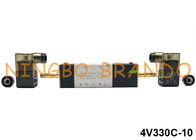 3/8 '' NPT BSPT 4V330C-10 Elektryczne zawory pneumatyczne z podwójną elektromagnesem 5 Port 3 Pozycja