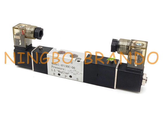 4V130C-06 Podwójny elektromagnes 5/3 drożny pneumatyczny zawór elektromagnetyczny z zamkniętym środkiem