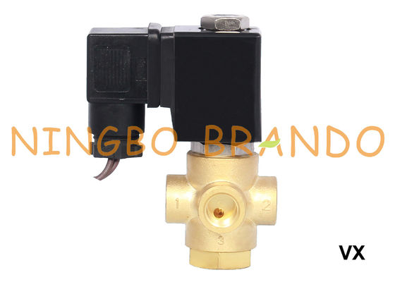 Trójdrożny uniwersalny mosiężny zawór elektromagnetyczny 1/8'' 1/4'' 12V 24V 110V 120V 220V 230V