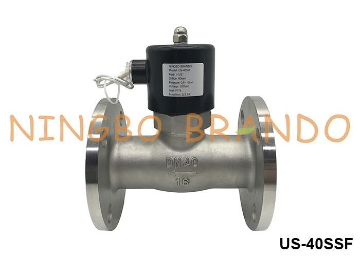 DN40 Flanged Steam Hot Water Solenoid Valve ze stali nierdzewnej 1,5'' 24V 110V 220V