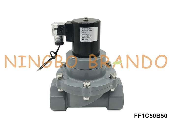 2' DN50 przeciwkorozyjny zawór magnetyczny CPVC dla kwasu chemicznego 24V 220V
