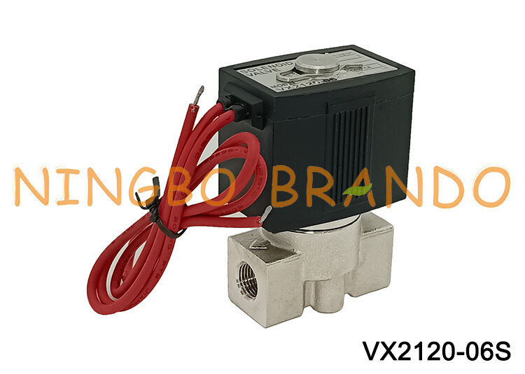 Typ SMC Vx2120 1/4 '' 2/2-drogowy zawór elektromagnetyczny ze stali nierdzewnej 220 V 24 V
