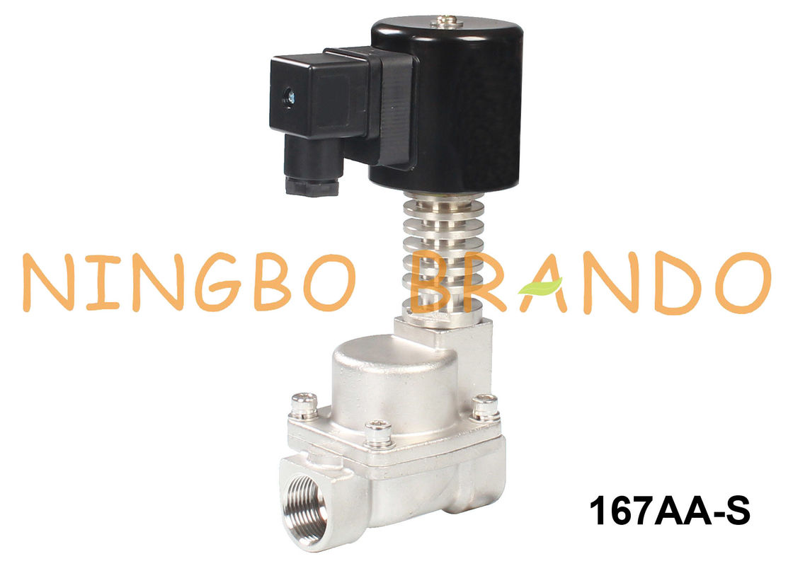 Zawór elektromagnetyczny gorącej wody ze stali nierdzewnej 3/8 '' 1/2 '' 3/4 '' 24 V 220 V