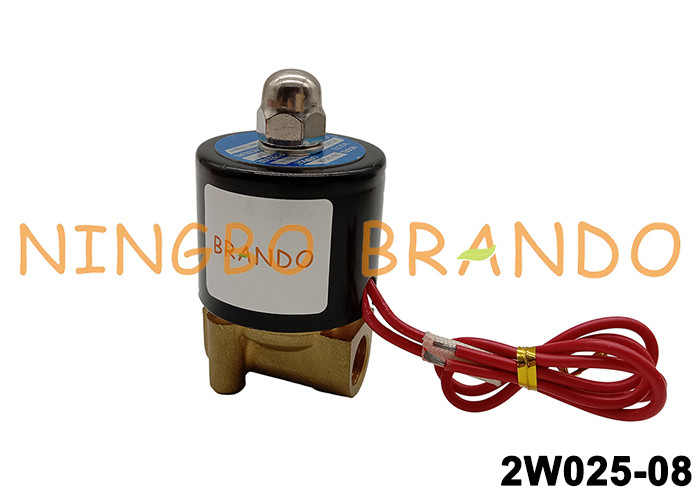 2W025-08 Zawór elektromagnetyczny mosiężny DC 12 V 1/4 '' do gazu wodno-powietrznego