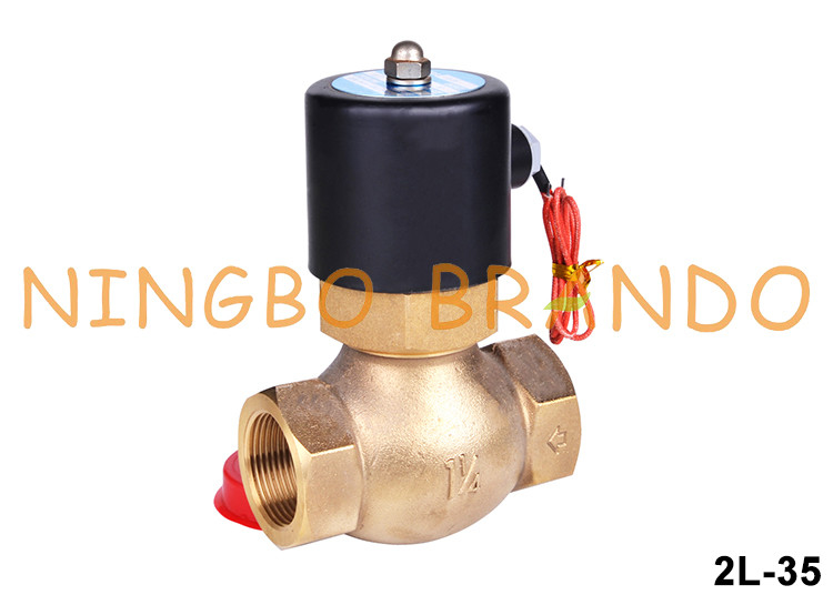 2L-35 1-1/4 &amp;#39;&amp;#39; Mosiężny zawór elektromagnetyczny gorącej wody 12V 24V 110V 220V