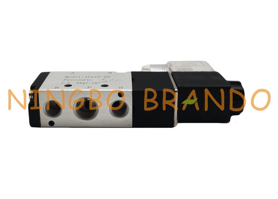 AC220V DC24V 1/4" PT Airtac Type Pneumatic Solenoid Valve 4V210-08 Pilot Operated 5/2 Way
