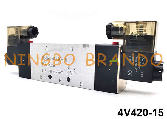 4V420-15 Pneumatyczny zawór elektromagnetyczny typu 5/2 z podwójną cewką 24V 220V