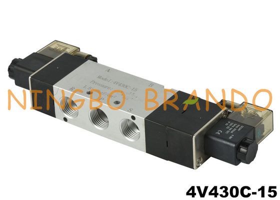 5/3 Way 1/2 '' pneumatyczny zawór elektromagnetyczny 4V430C-15 24Volt 220Volt