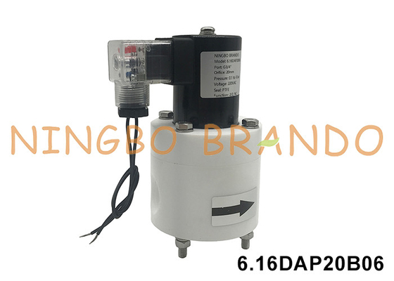 3/4' PTFE przeciwkorozyjny zawór magnetyczny odporny na kwas, alkalie i chemikalia 24V 110V 220V