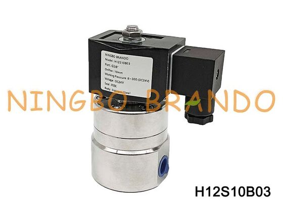 DN10 3/8 cala 300 bar Wysokociśnieniowy zawór elektromagnetyczny Stal nierdzewna 220 V 24 V
