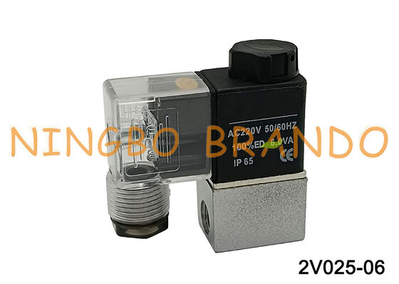 2V025-06 Normalnie zamknięty zawór elektromagnetyczny powietrza, wody i oleju G1/8 '' 220 V 110 V 24 V